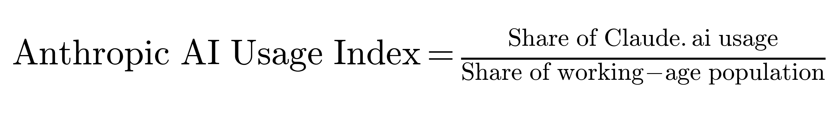 Anthropic AI Usage Index equation
